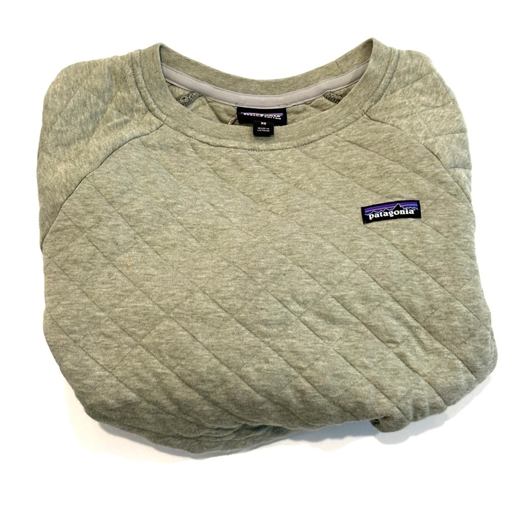 Patagonia Women Quilted Sweatshirt Organic Cotton XS Light green - Picture 4 of 7